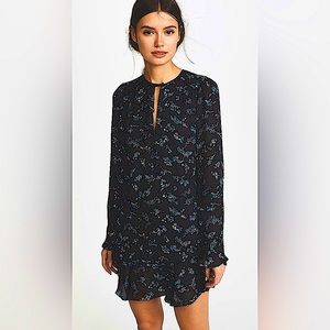 Veronica Beard Preston Long Sleeve Floral Print Silk Dress